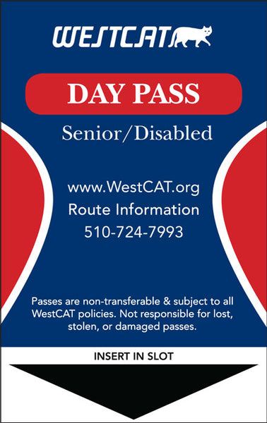 Fixed Route Single-Day Pass Senior/Disabled (Age 65+/Disabled/Medicare) Pack of 5
