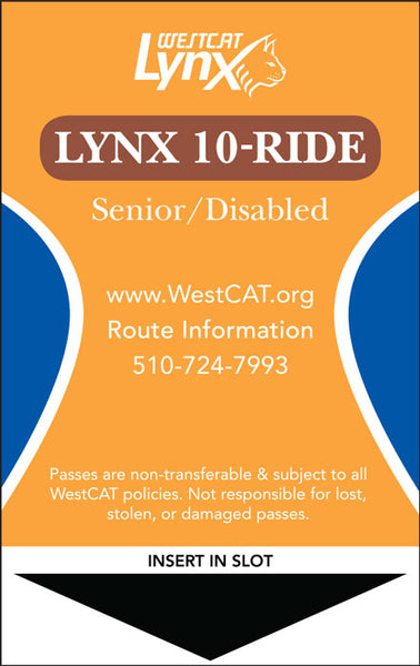 LYNX 10-Ride Senior/Disabled (Age 65+/Disabled/Medicare)