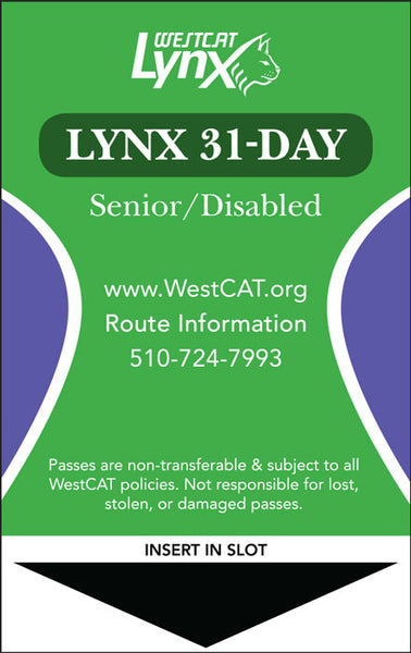 LYNX 31-Day Pass Senior/Disabled (Age 65+/Disabled/Medicare)
